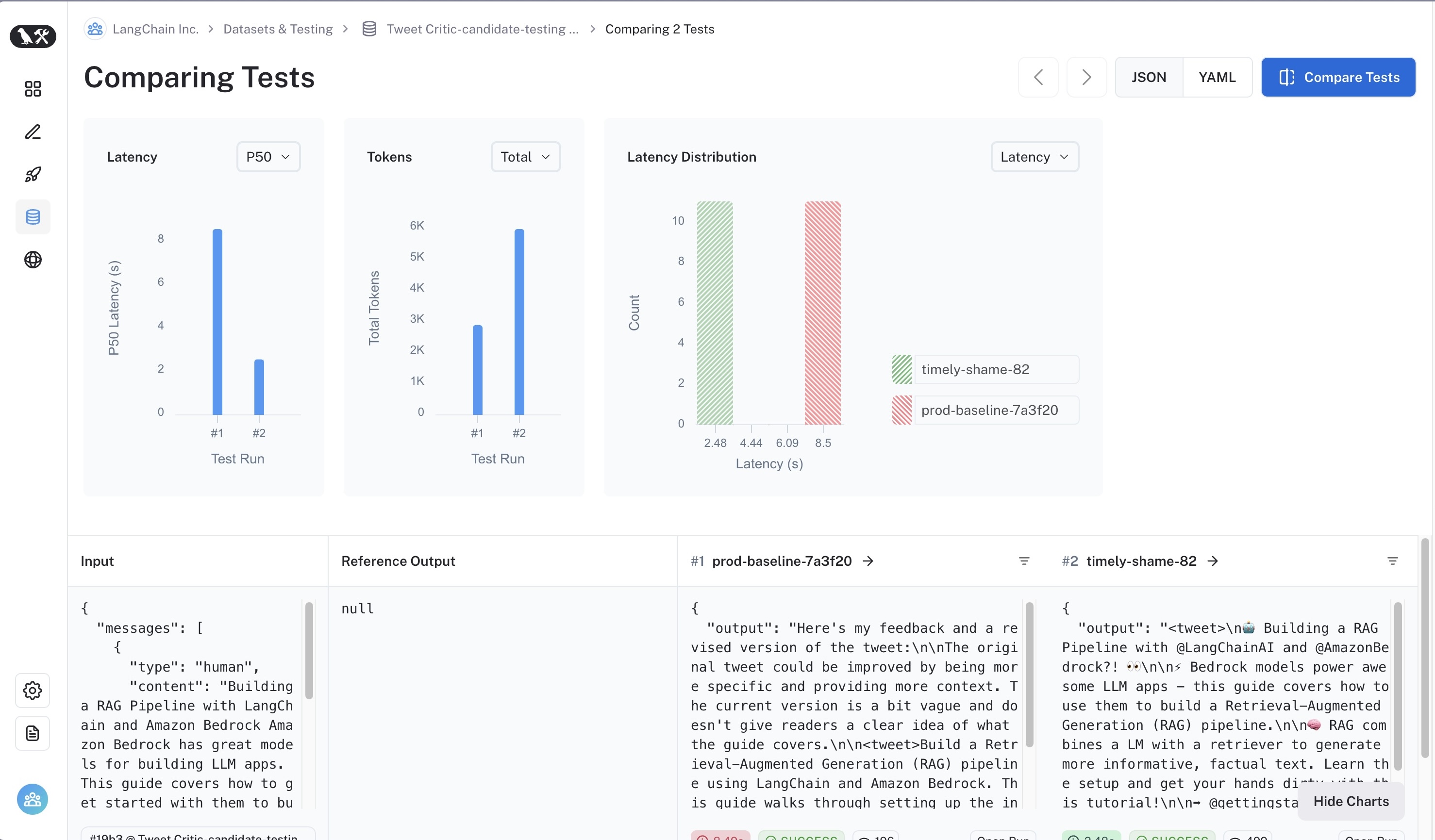 Comparison page